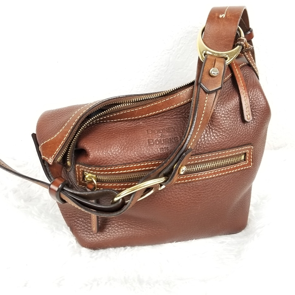 Dooney & Bourke Brown Pebbled Leather Hobo Bag - Picture 6 of 8